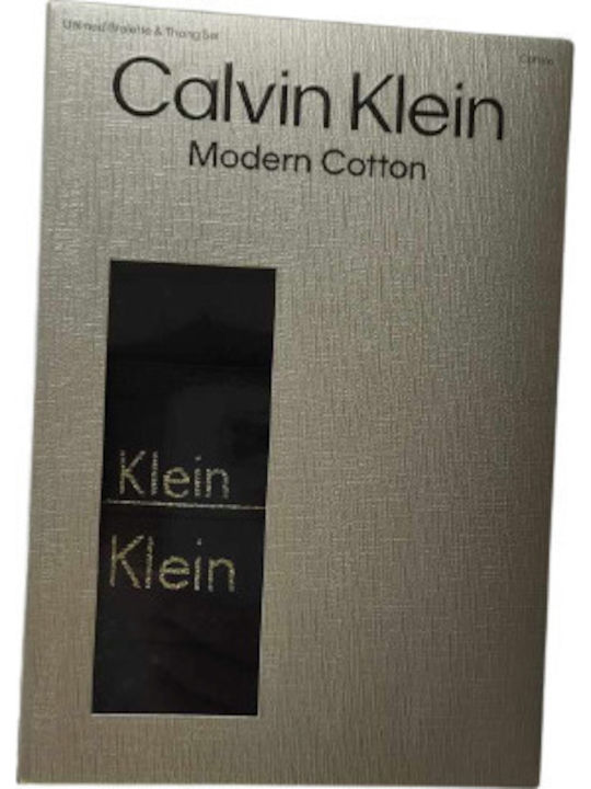 Calvin Klein Σετ Εσωρούχων Μπουστάκι με String Μαύρο