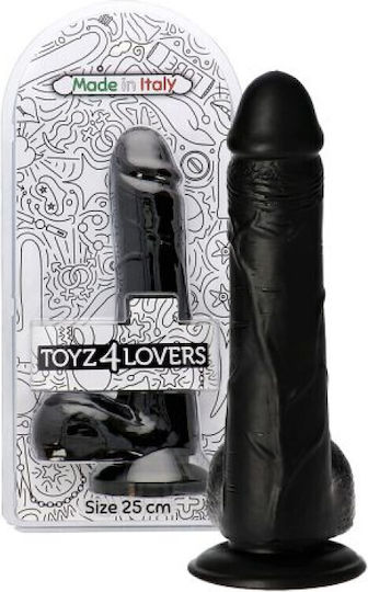 Toyz4lovers Ρεαλιστικό Dildo με Όρχεις Μαύρο 23cm
