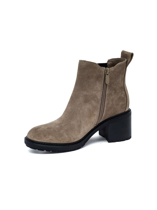 Leder Stiefeletten Damen Braun