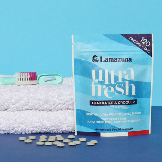Lamazuna Zahnpasta Brennnessel-Minze Tabletten 100% natürlich zertifiziert Cosmos Organic 120 Stück
