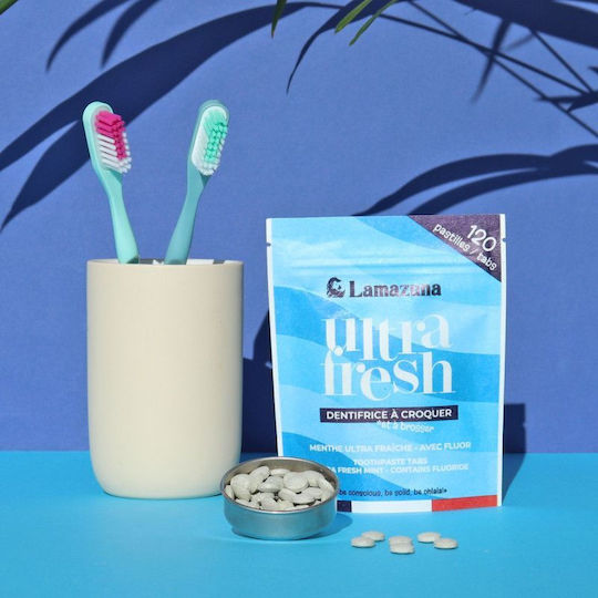 Lamazuna Zahnpasta Brennnessel-Minze Tabletten 100% natürlich zertifiziert Cosmos Organic 120 Stück