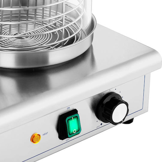 Încălzitor Hot Dog 4 Frigărui Recipient pentru Chifle 30 Cârnați 650 W