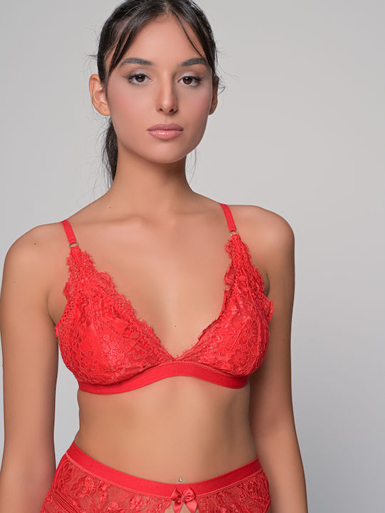 Milena by Paris Women's Bralette Bra Red