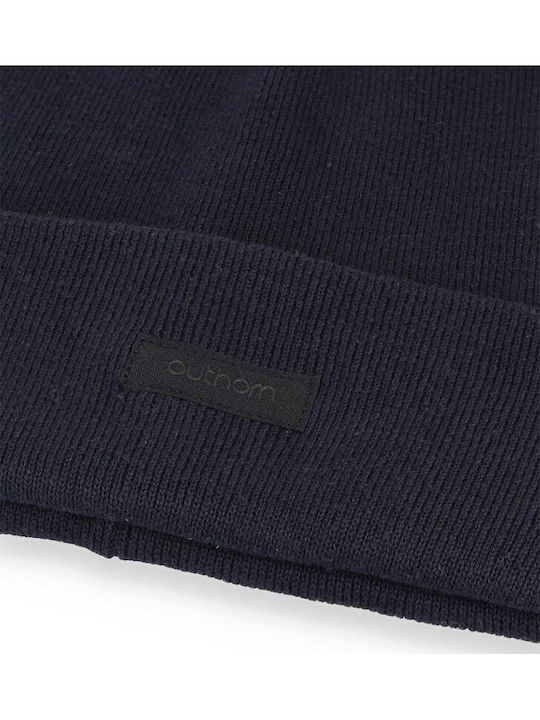 Beanie Ανδρικός Σκούφος με Rib Πλέξη σε Μπλε χρώμα