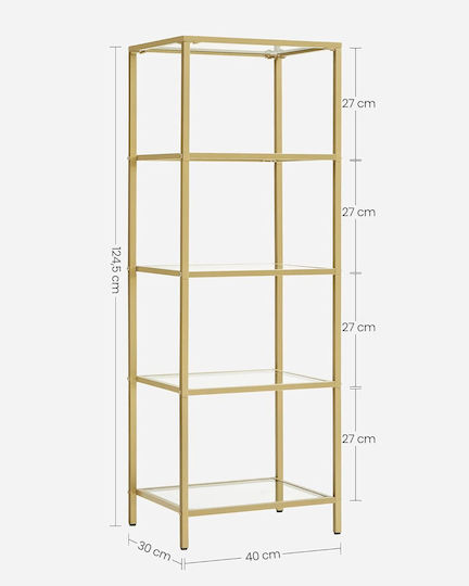 Bibliotecă Aur 40x30x124cm