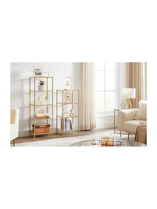 Bookcase Gold 40x30x124cm