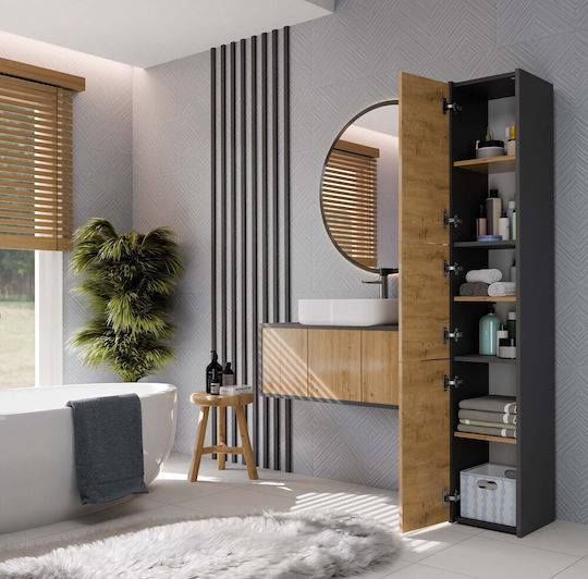 Cabinet de baie L30xA30xÎ170cm Stejar