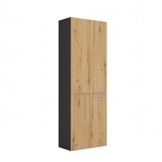 Badezimmerschrank B60xT30xH174cm Eiche