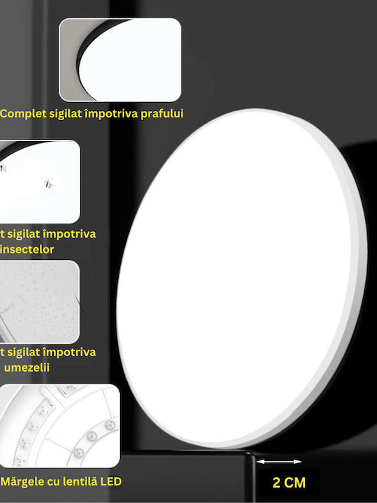 Στρογγυλό LED Panel 38W με Θερμό Λευκό Φως 3000K
