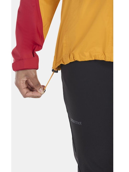 Precip Eco Women's Short Lifestyle Jacket Waterproof for Winter with Hood Golden Sun, Team Red