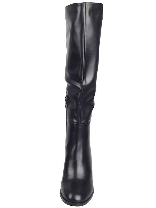Synthetic Leather High Heel Women's Boots Black