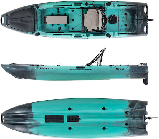 SCK 0204-32082 Plastic Kayak Fishing 1 Person Black Turquoise
