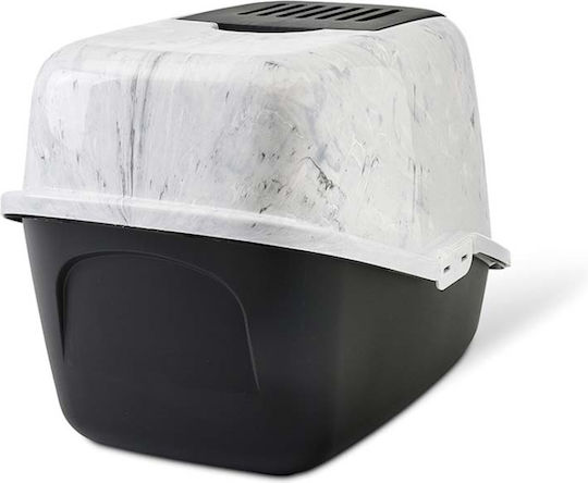 Savic Nestor Marble Τουαλέτα Γάτας Κλειστή Μαύρη Μ56 x Π39 x Υ38.5cm