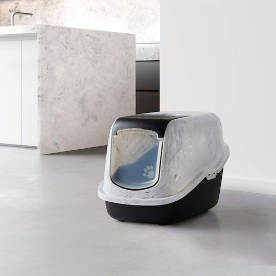Savic Nestor Marble Τουαλέτα Γάτας Κλειστή Μαύρη Μ56 x Π39 x Υ38.5cm