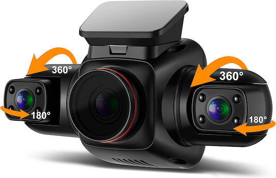 Pruveo D90 Mini FHD 4-Kanal Dashcam WLAN Nachtsicht 150° 3" LCD-Bildschirm GPS Spezielle App G-Sensor Parküberwachung
