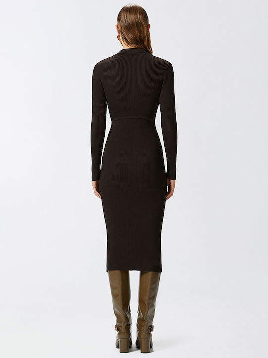 Pinko Knitted Dress All Day Brown