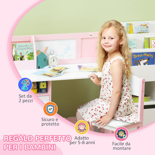 Kids Desk made of Melamine Pink 90x45x85cm