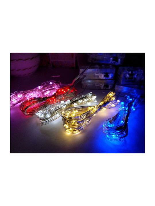 50 Λαμπάκια LED 5μ. Ροζ Μπαταρίας σε Σειρά