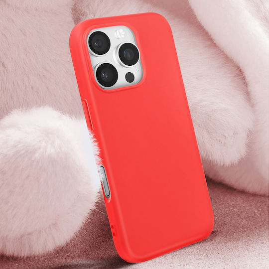 Carcasă Avizar iPhone 16 Pro Max Semi-rigidă Soft-touch Anti-amprentă Roșie