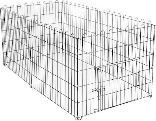 Парк за Кучета Правоъгълена от Метал в Черен Цвят 165 x 85 x 73см.