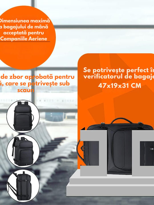 Travel Backpack 17-inch Laptop Space Expandable Waterproof Ideal Flights Cabin Compatible Visionhub Multifunctional Backpack Usb Charging Port Pockets