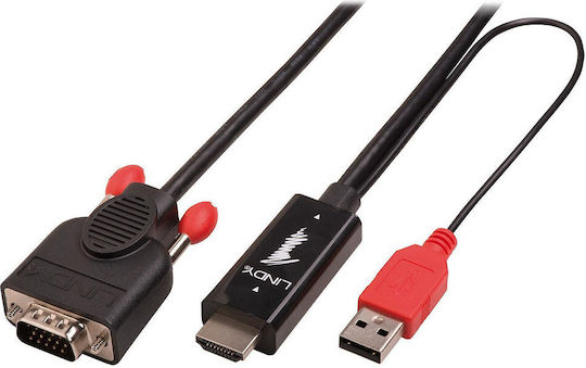 Lindy Μετατροπέας HDMI / VGA male σε HDMI / VGA female (41455)