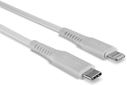 Lindy Конвертор USB-C / Lightning мъжки към USB-C / Lightning женски Бял 1бр 31318