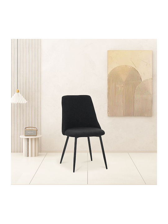 Giselle Dining Room Fabric Chair Black 51x52x82cm