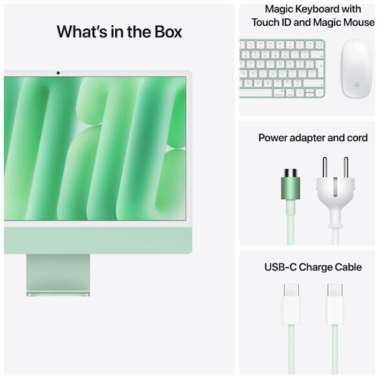 Apple IMac 24" 2024 (M4-10-Kern/24GB/512GB SSD/10-Kern-GPU/macOS) Green GR