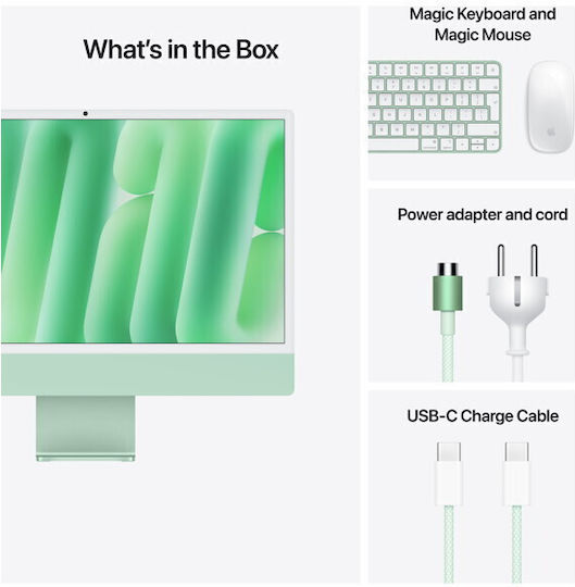 Apple IMac 24" 2024 (M4-8-core/16GB/256GB SSD/GPU cu 8 nuclee/macOS) Green GR