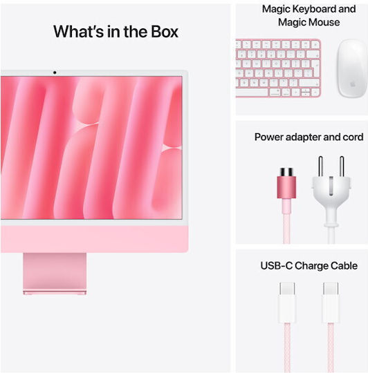Apple IMac 24" 2024 (M4-8-Core/16GB/256GB SSD/8-Core GPU/macOS) Pink GR