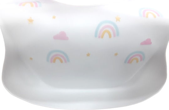 Beboulino Waterproof Bib Silicone with Pocket White