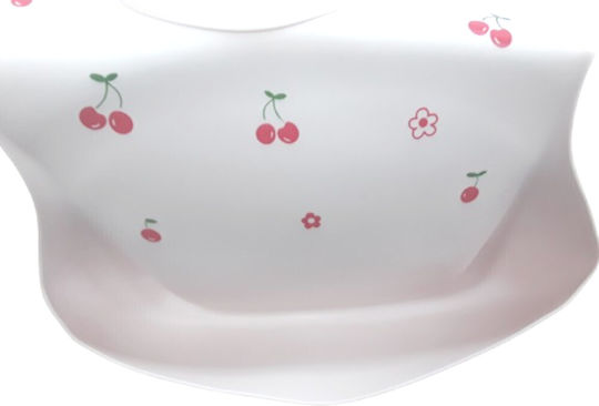 Beboulino Αδιάβροχη Σαλιάρα Σιλικόνης με Τσέπη Pink Cherry