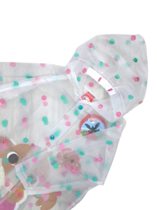 Waterproof Kids' Casual Jacket with Hood Transparent White