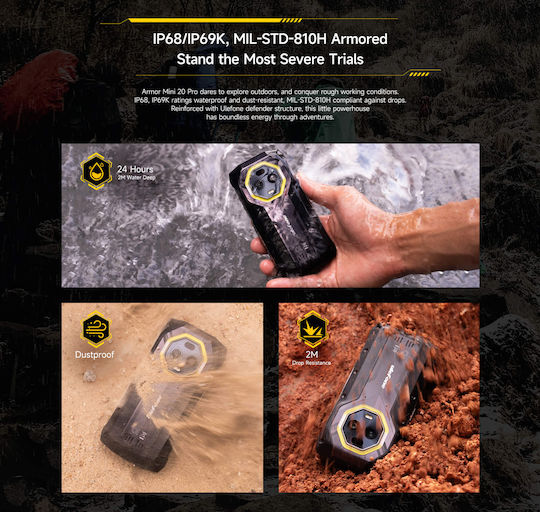Ulefone Armor Mini 20 Pro 5G Dual SIM (8/256GB) Ανθεκτικό Smartphone Frost Black