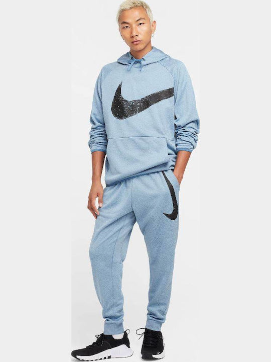 Swoosh Therma-fit Sweatpants Glossy with Elastic Storm Blue