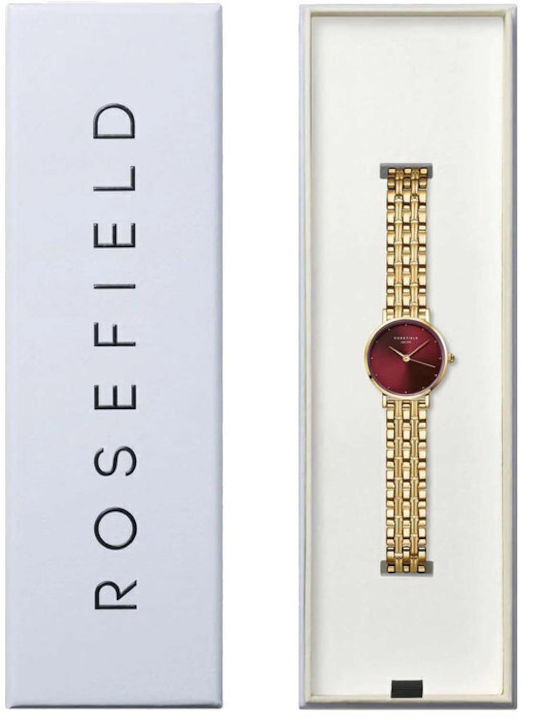 Rosefield Small Edit Women's Watch Chronograph with Gold Metal Bracelet