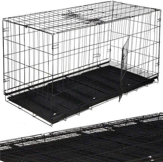 Hunde-Drahtkäfig XXGroß mit 2 Türen Schwarz 130x70x61cm