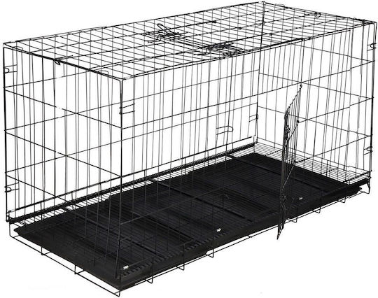 Hunde-Drahtkäfig XXGroß mit 2 Türen Schwarz 130x70x61cm