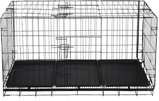 Hunde-Drahtkäfig XXGroß mit 2 Türen Schwarz 130x70x61cm