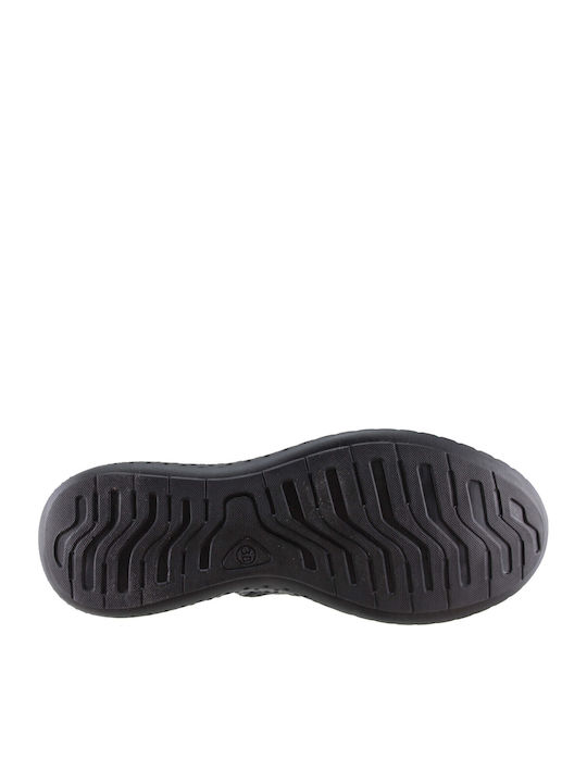 Leather Women's Ankle Boots Platform Black