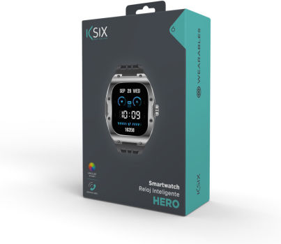 Ksix Hero 54mm Smartwatch with Heart Rate Monitor (Black)