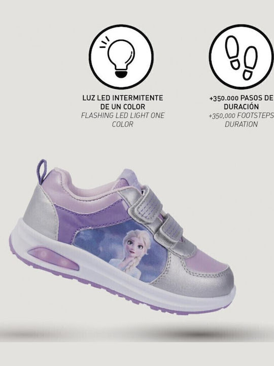 Disney Frozen Adidași Copii Cu Închidere Hoop & Loop Și Luminite Violet