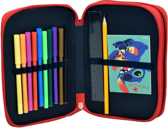 Gim Lilo & Stitch Pencil Case Full with 2 Compartments Blue