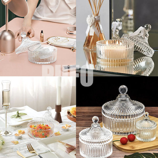 Glass Sweet Jar with Lid Transparent
