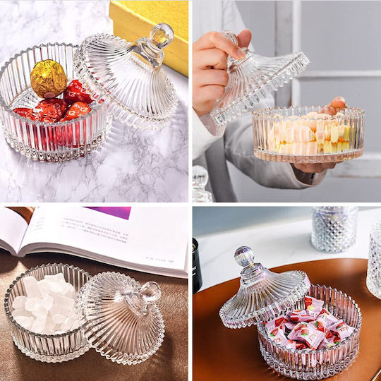 Glass Sweet Jar with Lid Transparent