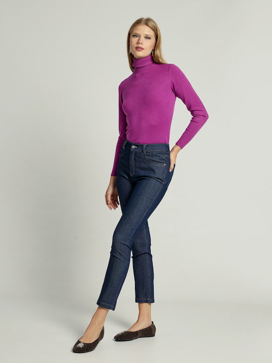Hoch tailliert Damenjeans Blue