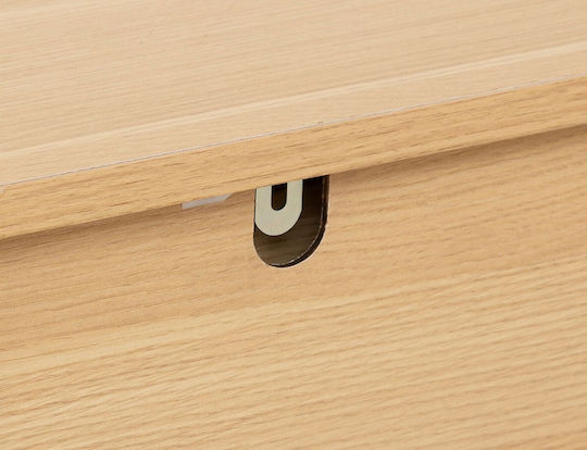 Tasso Console Table Wood & Metal with Mirror Wood Shade L80.5xW35xH90cm