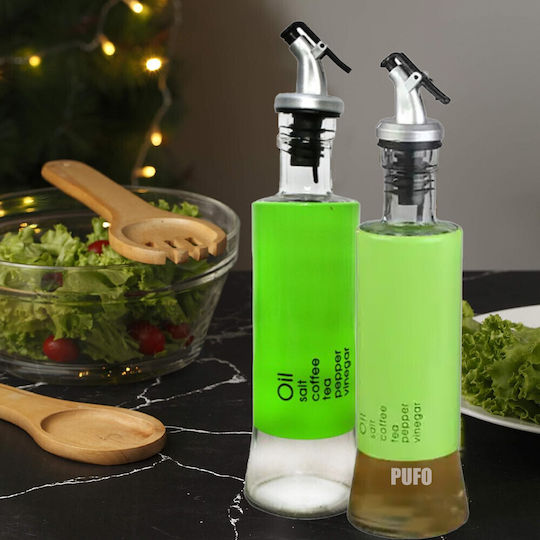 Glass Oil Vinegar Dispenser 300 Ml Green