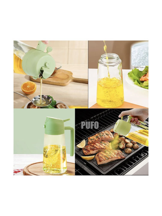 Glass Spray Bottle Oil Vinegar 420 Ml Green